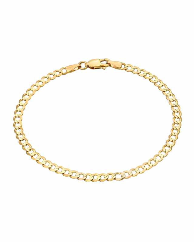 14k Gold Cuban Link Chain Bracelet