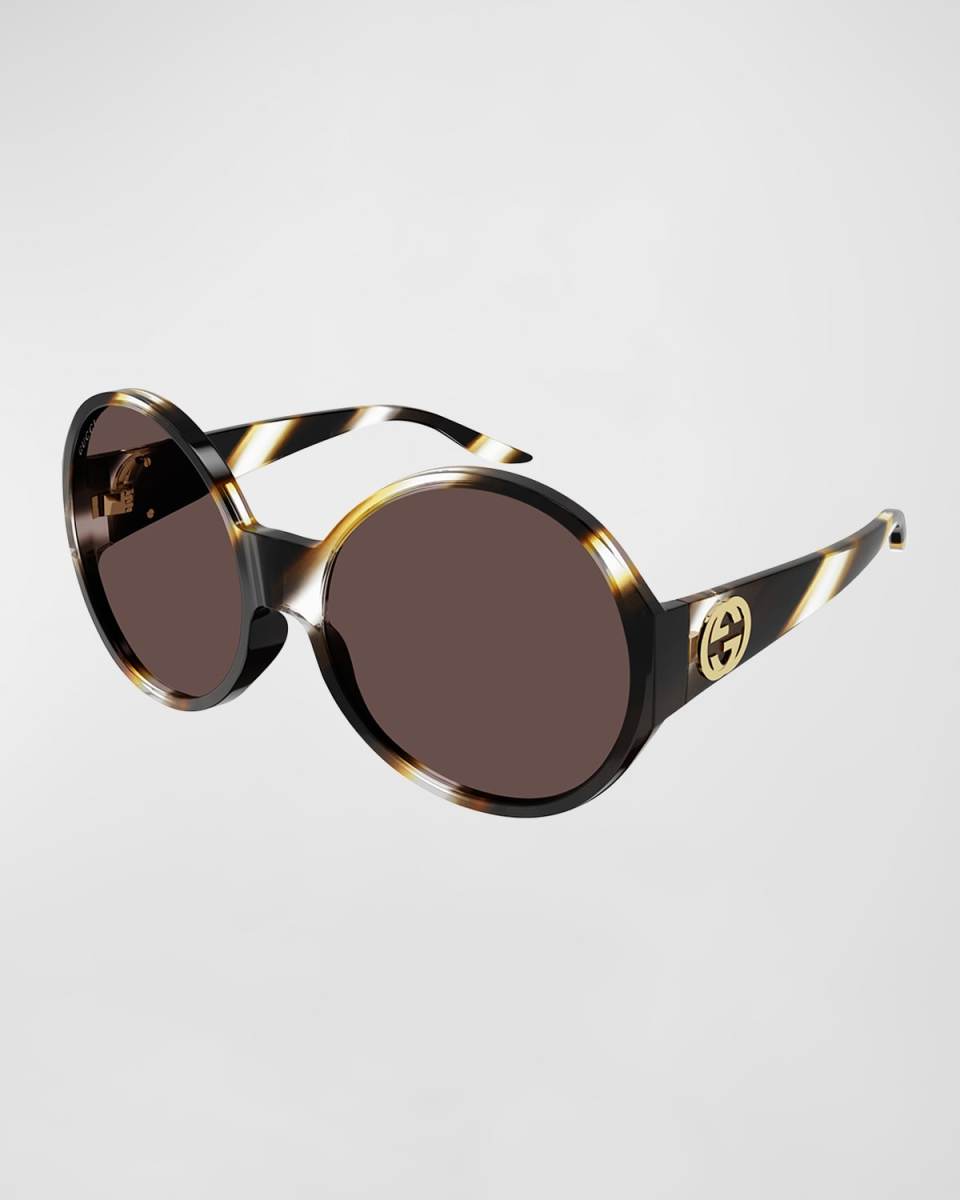 Oversized Round Acetate Sunglasses