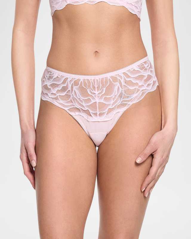 Silhouette Floral Lace & Stretch Mesh Panty