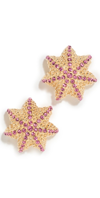 Oscar de la Renta Cactus Ball Stud Earrings Pink