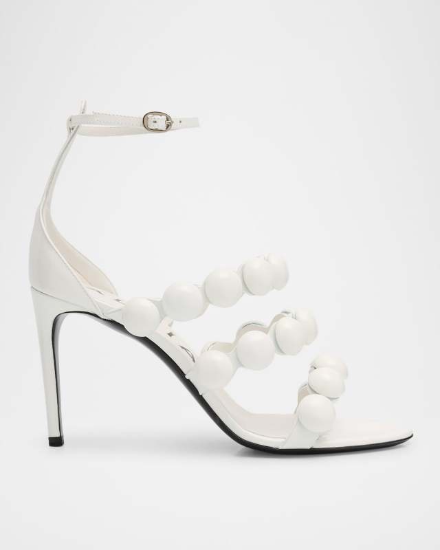 Patent Bubble Ankle-Strap Sandals