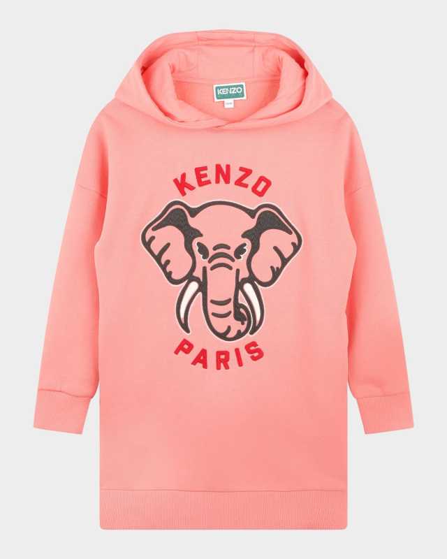 Girl's Logo-Print Animal Graphic Fleece Dress, Size