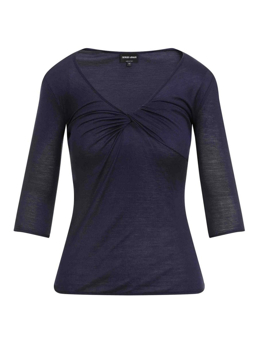 Giorgio Armani Pull Col Bateau - Bleu