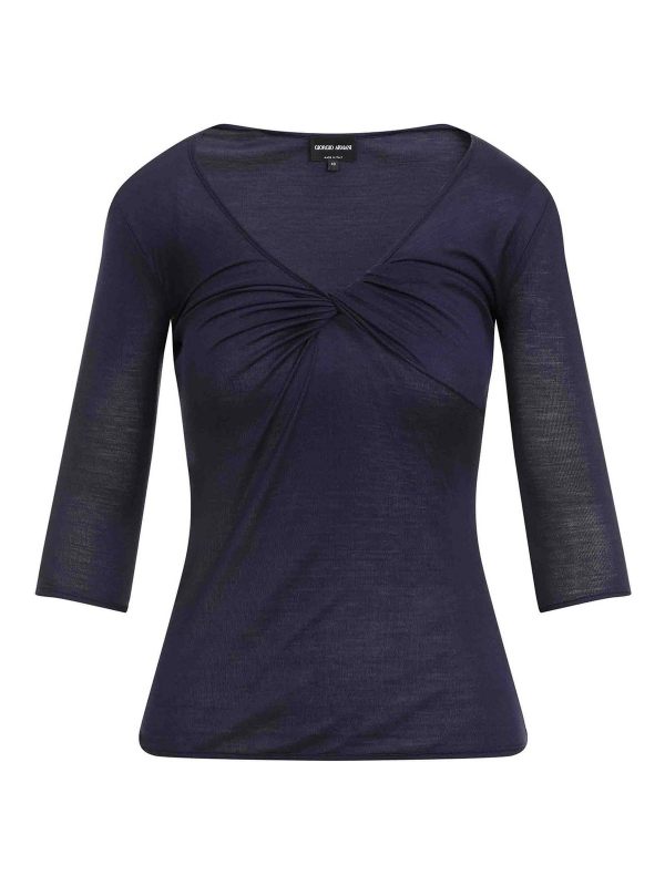 Giorgio Armani Pull Col Bateau - Bleu