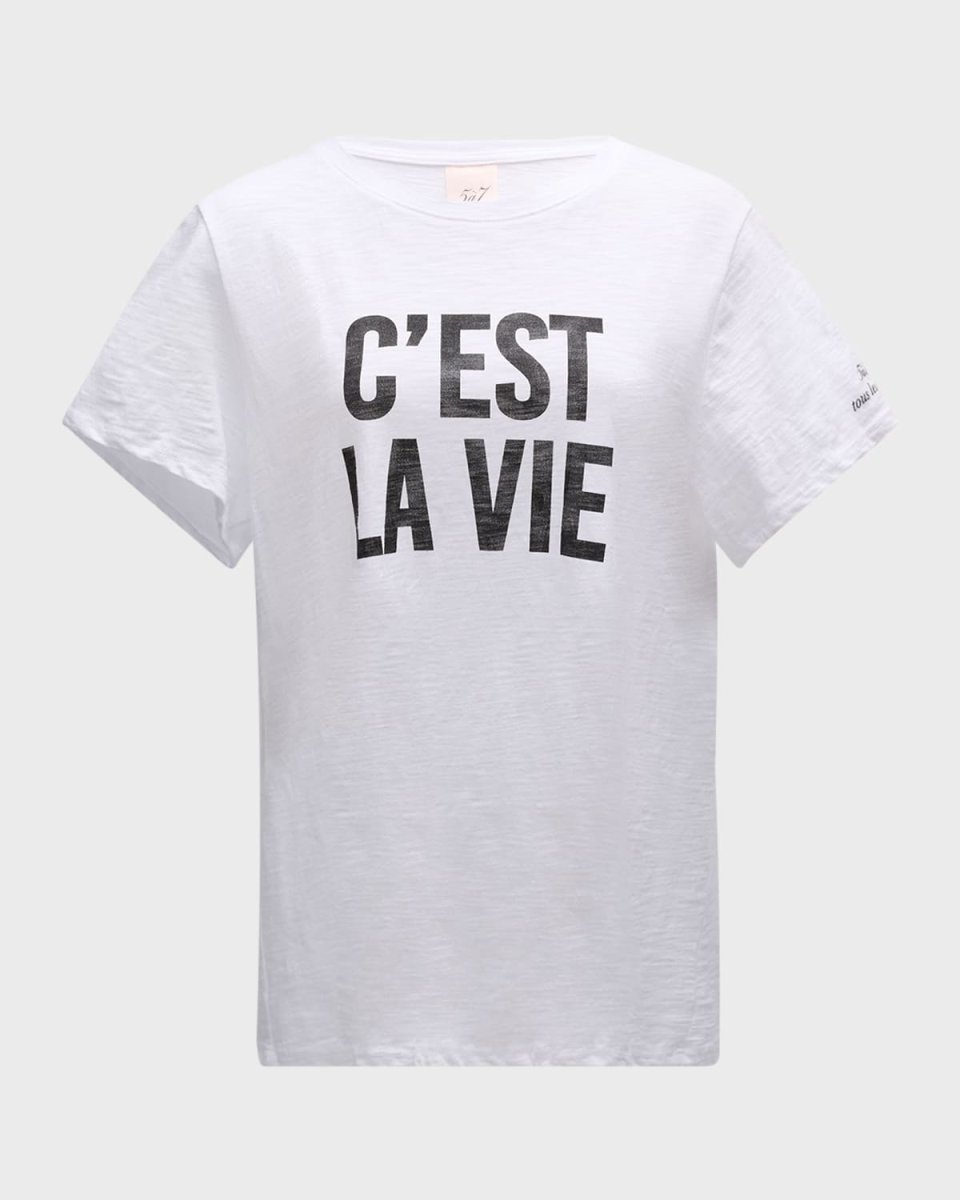 C'est La Vie Short-Sleeve Cotton T-Shirt
