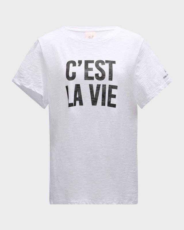 C'est La Vie Short-Sleeve Cotton T-Shirt