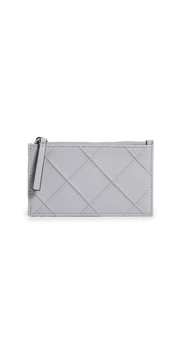 Tory Burch Fleming Soft Caviar Zip Card Case Slat