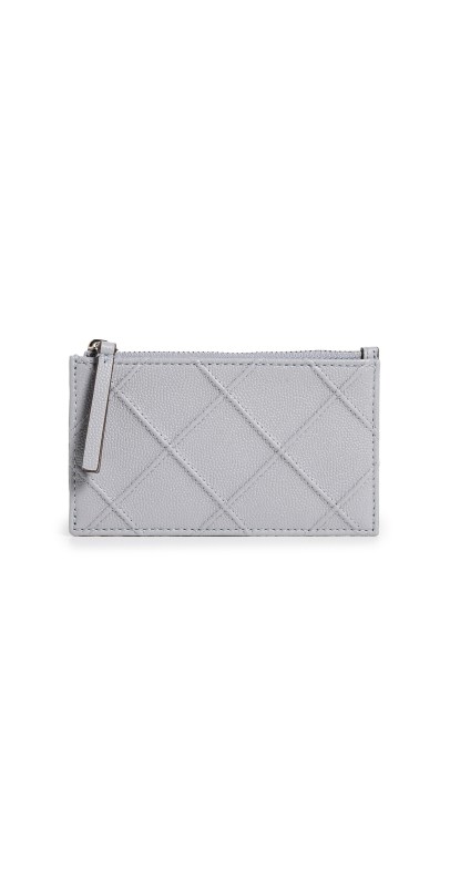 Tory Burch Fleming Soft Caviar Zip Card Case Slat