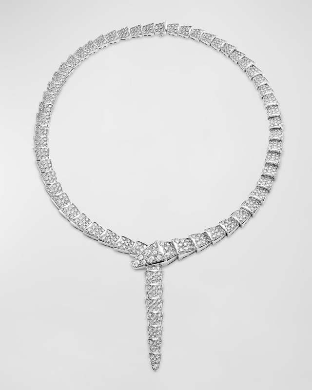 Serpenti 18k White Gold Diamond Necklace