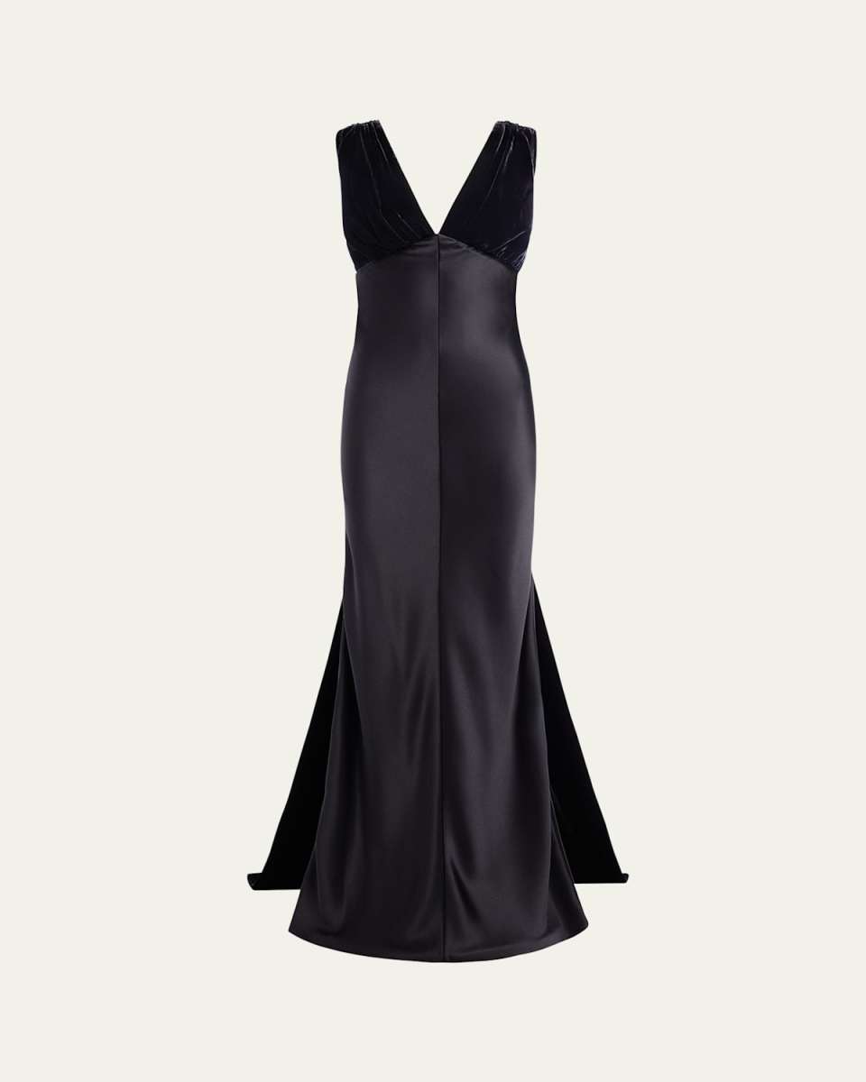 Sabina Velvet Crepe Trumpet Gown