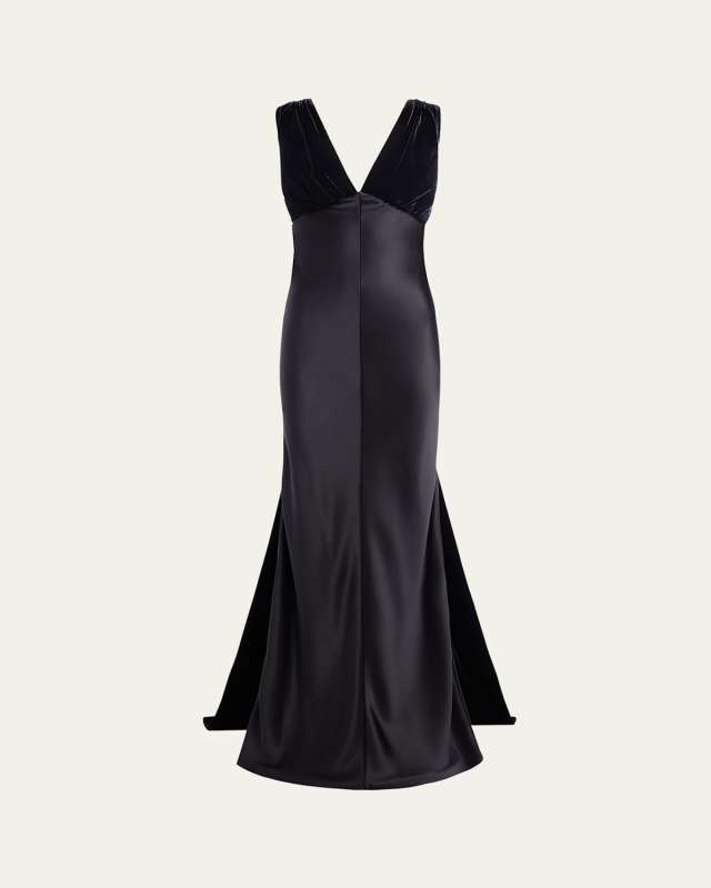Sabina Velvet Crepe Trumpet Gown
