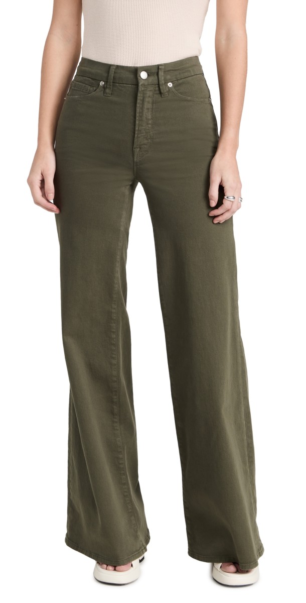 Good American Good Waist Palazzo Pants Fern