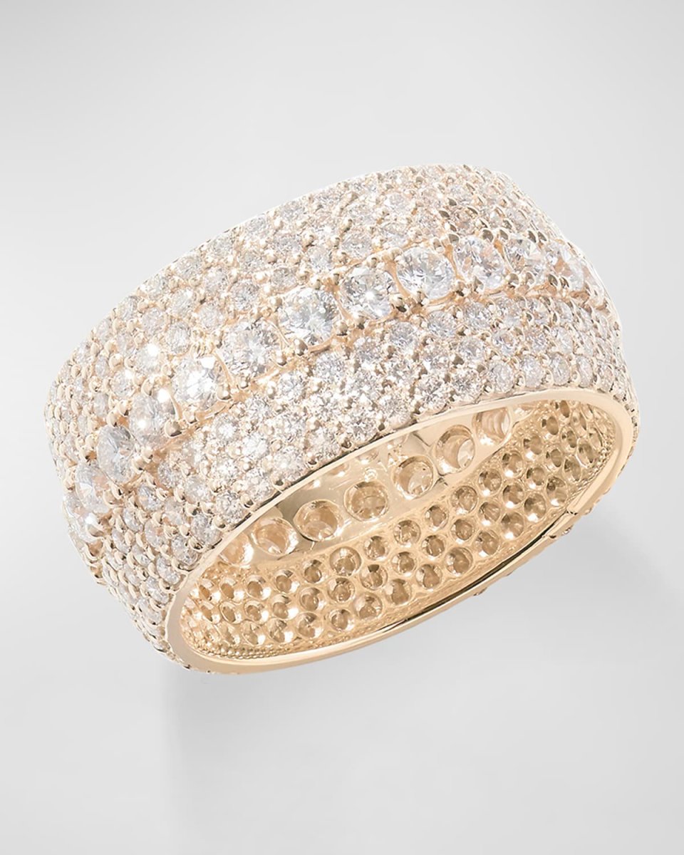 Curved Mega Flawless Diamond Cigar Ring, Size 8