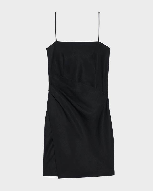 Galena Linen Notched-Hem Mini Dress