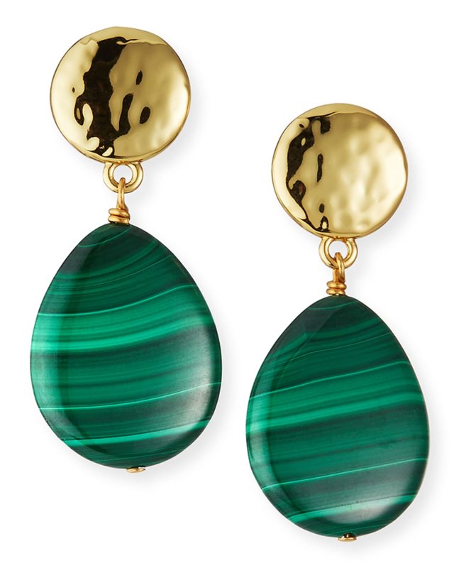 Malachite Teardrop Earrings