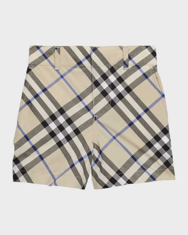 Boy's Oscar Check-Print Shorts, Size 6M-