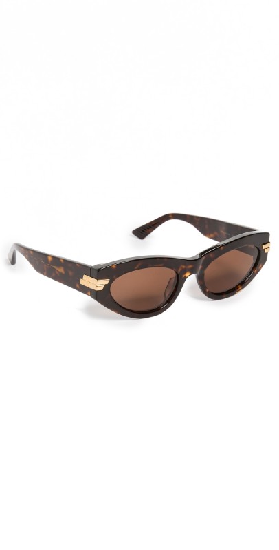 Bottega Veneta Bold Ribbon Cat Eye Sunglasses Havana-Havana-Brown