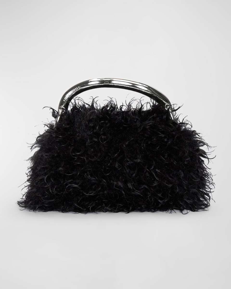 Curly Faux Fur Top-Handle Bag