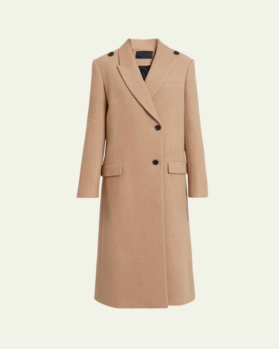 Reed Brushed Melange Wool Hooded Coat