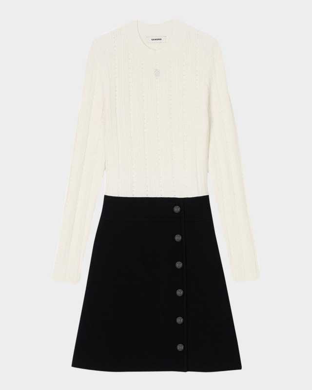 Bonheur Combo Knit Mini Dress