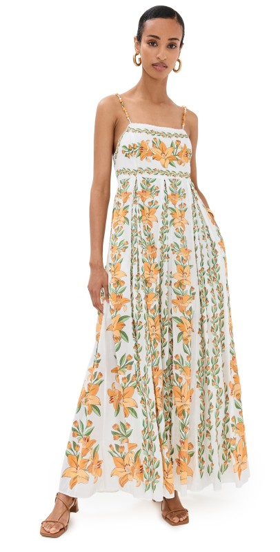 FARM Rio Tropical Lightness Off White Sleeveless Maxi Dress Tropical Lightness Off-white