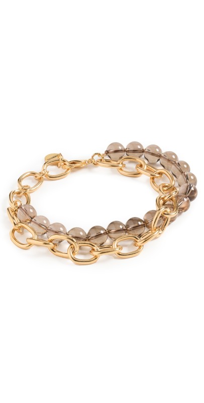 Chan Luu Esme Chain Bracelet Smokey Quart