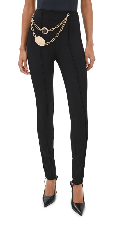AREA Chain Plate Belt Leggings Black