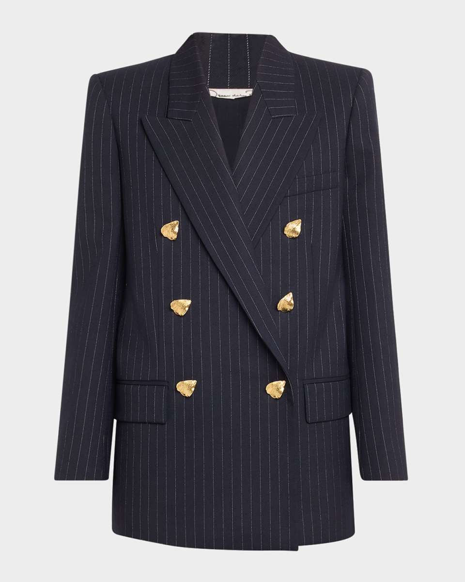 Pinstripe Tailoring Jacket with Gold-Tone Buttons