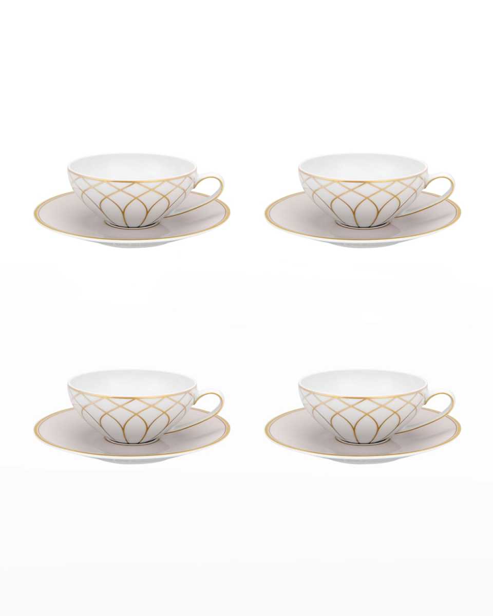Terrace Tea Cups & Saucers, Set of 4