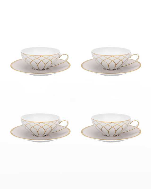 Terrace Tea Cups & Saucers, Set of 4