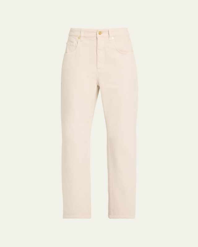 5 Pocket Dyed Denim Straight Leg Pants
