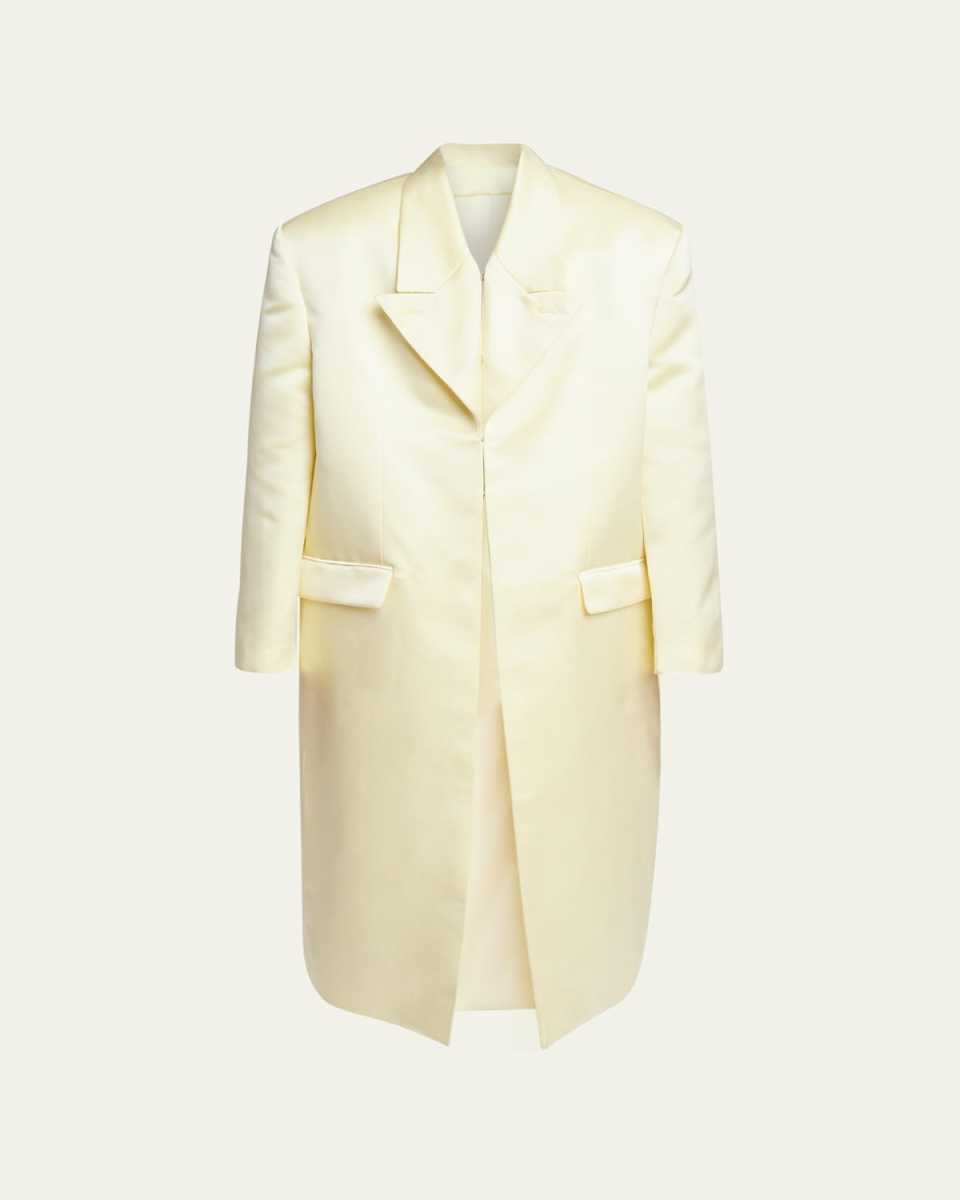 Duchesse Satin Peak Lapel Coat
