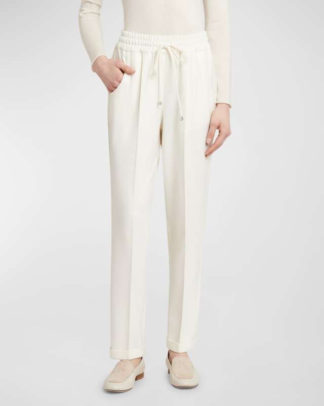 Drawstring Wool Jogger Pants