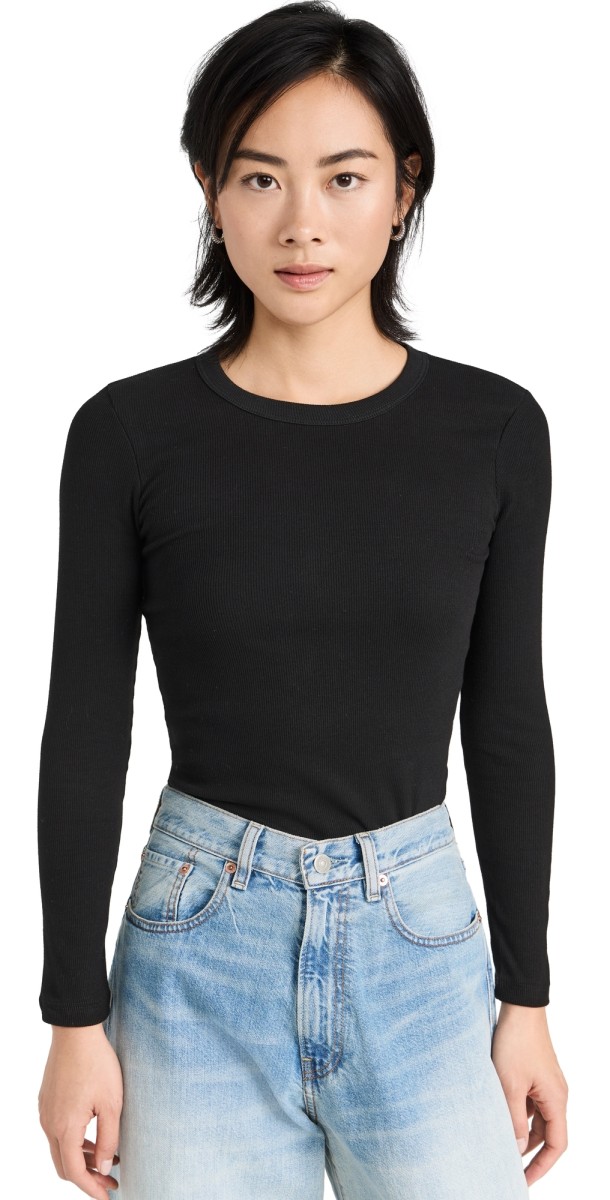 Leset Kelly Slim Fit Long Sleeve Top Black
