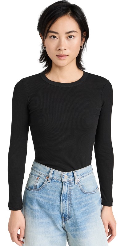 Leset Kelly Slim Fit Long Sleeve Top Black