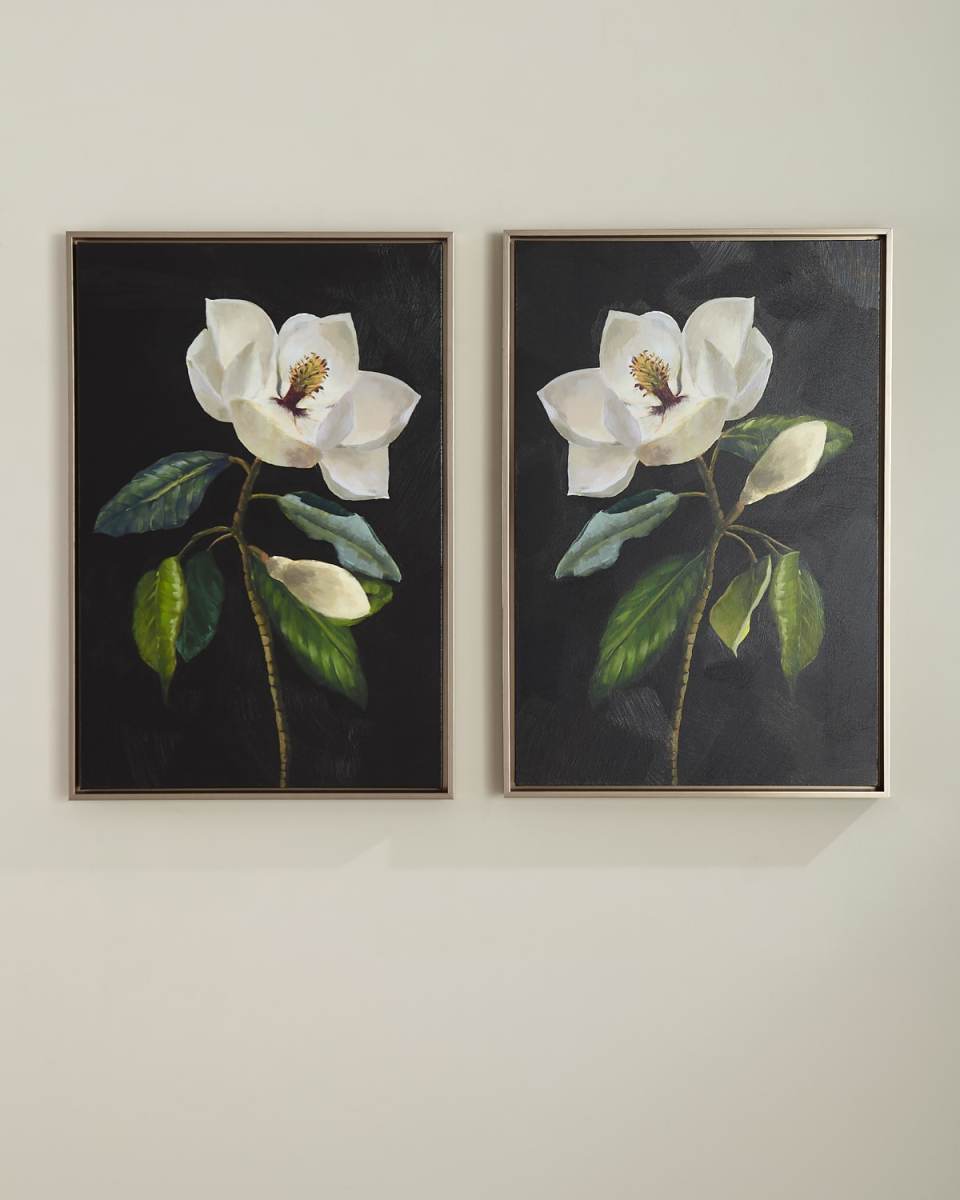 "Magnolias" Giclee Wall Art, Set of 2
