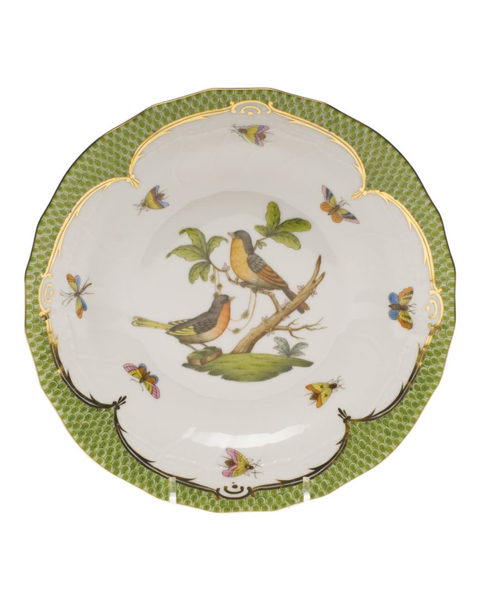Rothschild Bird Green Motif 08 Dessert Plate