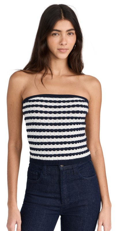 Splendid Parker Stripe Tube Sweater Navy Stripe