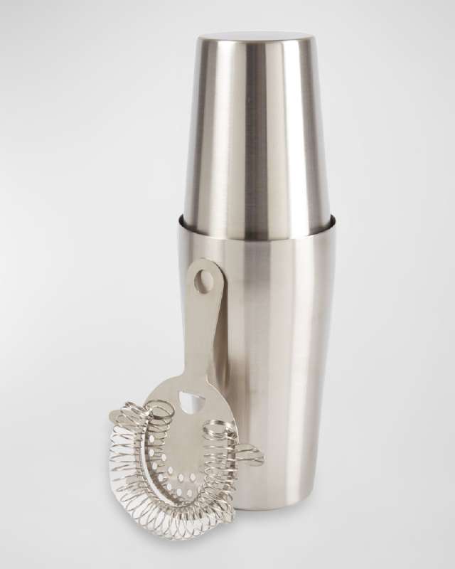 Boston Stainless Steel Cocktail Shaker with Strainer