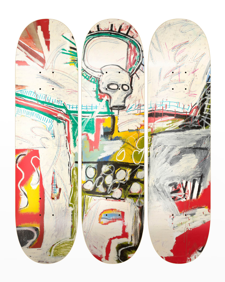 "Basquiat Untitled Rotterdam" by Jean-Michel Basquiat Skateboard Wall Art, Set of 3