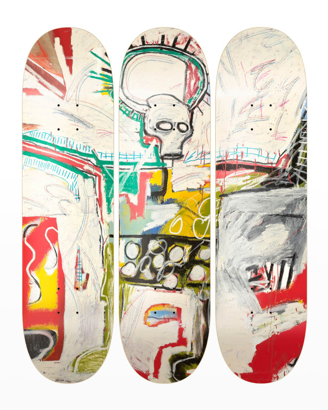 "Basquiat Untitled Rotterdam" by Jean-Michel Basquiat Skateboard Wall Art, Set of 3
