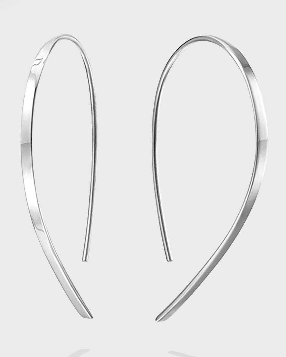14k Mini Flat Hooked on Hoop Earrings