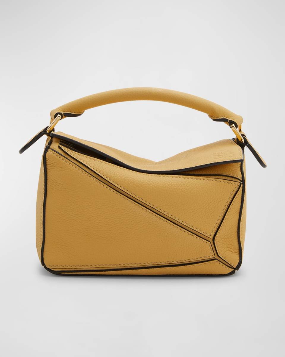 Puzzle Small Top-Handle Bag in Grained Leather
