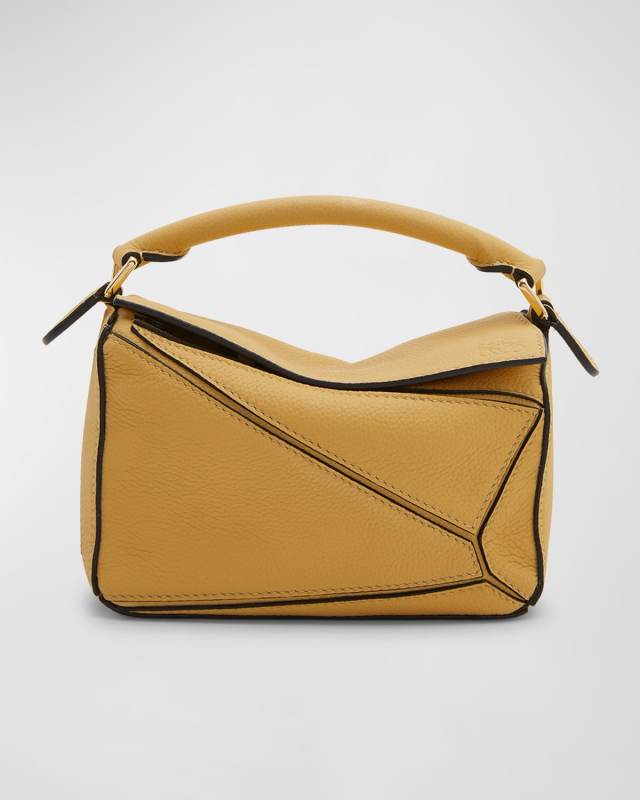 Puzzle Small Top-Handle Bag in Grained Leather