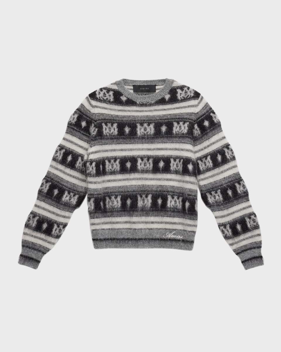 Boy's Skater Striped Crewneck, Size 4-12