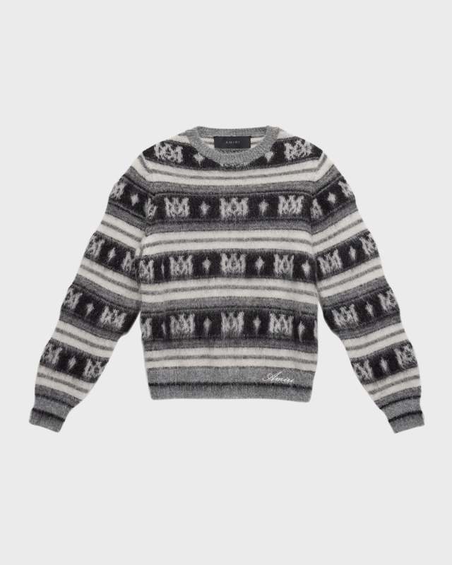 Boy's Skater Striped Crewneck, Size 4-12