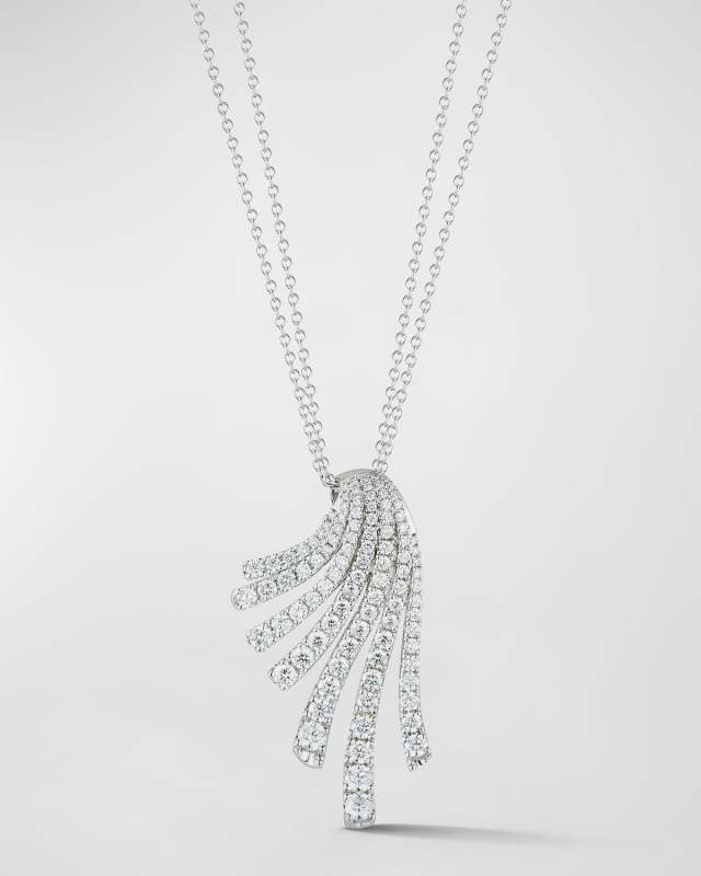 18K White Gold Fan Pendant with Diamonds