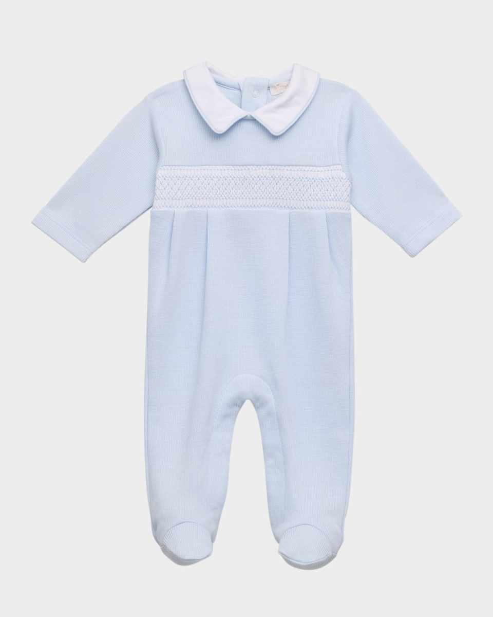 Boy's Punto Ingles Smocked Footie, Size Newbor