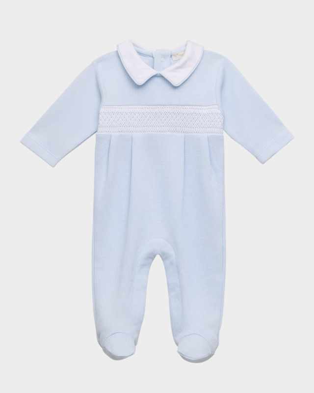 Boy's Punto Ingles Smocked Footie, Size Newbor