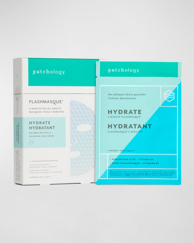FlashMasque Hydrate Facial Sheets, 4-pack